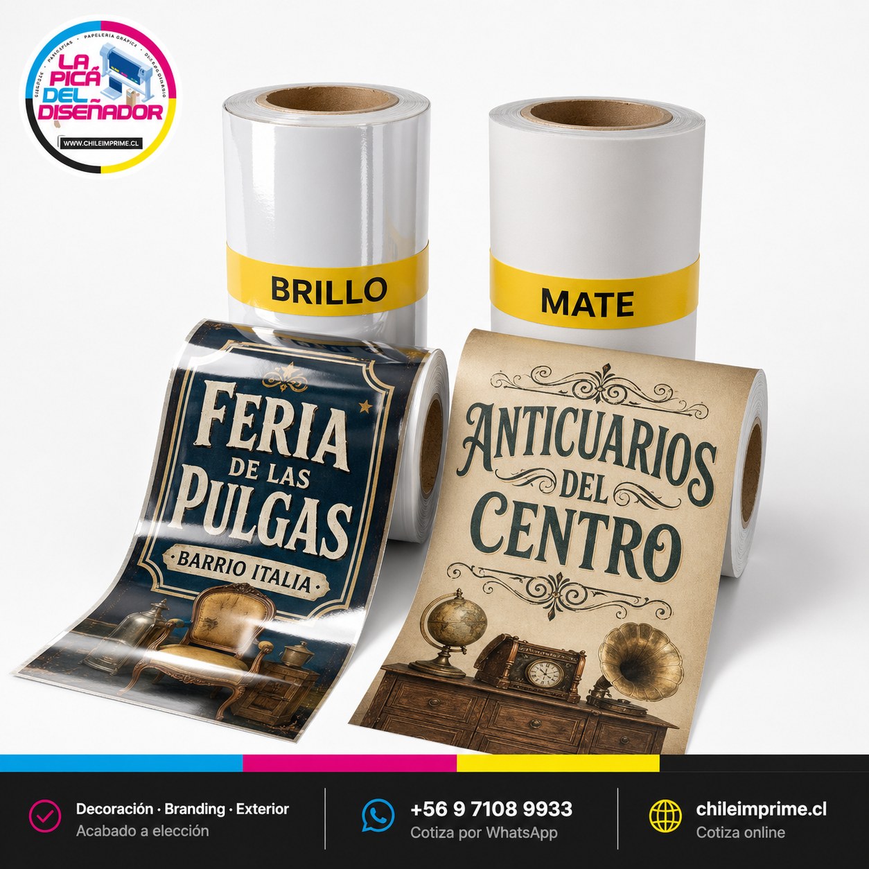 Impresión Vinilo Adhesivo Brillante o Mate por Metro Cuadrado - La Imprenta más económica en Santiago - Metro El Parrón | La Pica del Diseñador