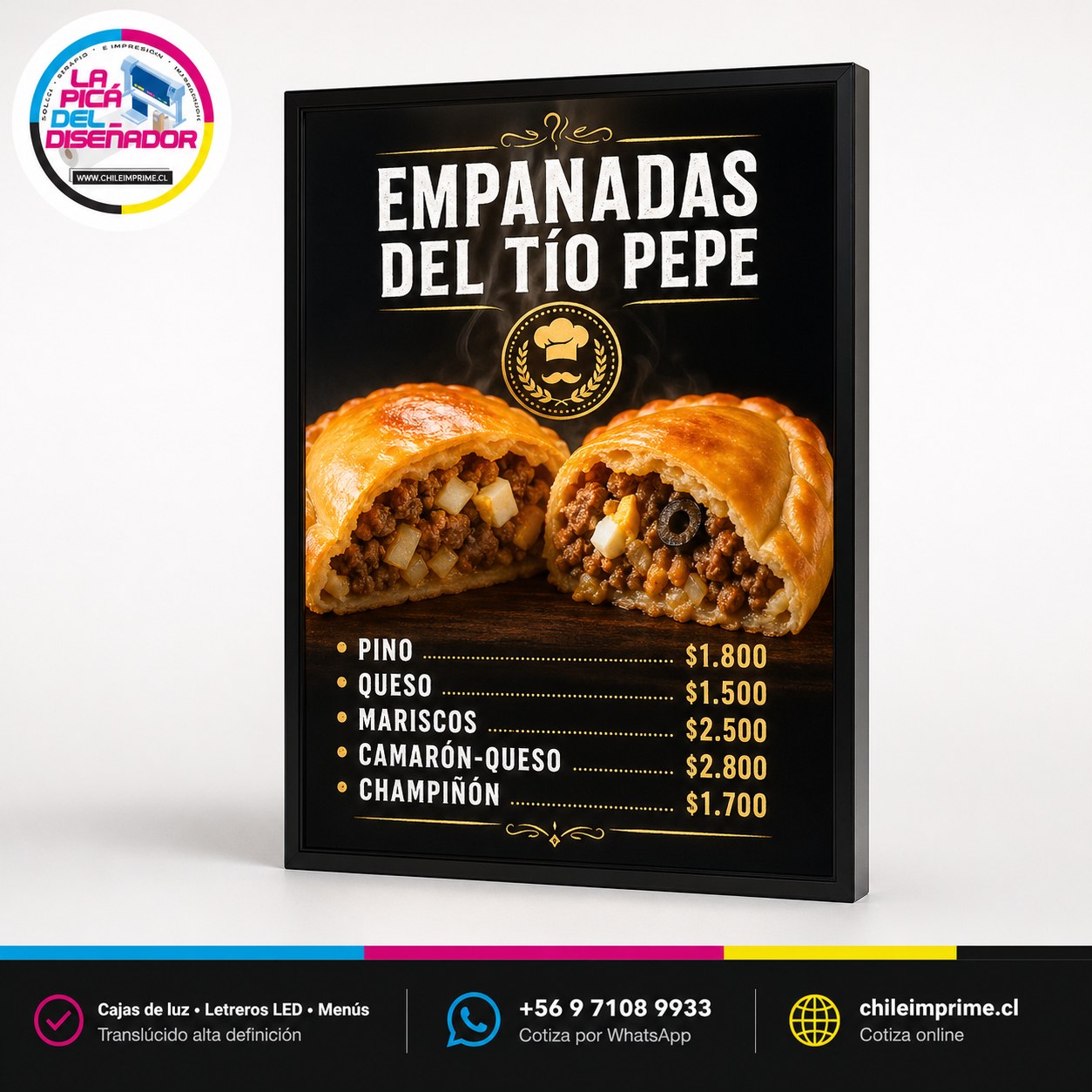 Impresión Back Light Film Translúcido — Cajas de Luz y Letreros LED - La Imprenta más económica en Santiago - Metro El Parrón | La Pica del Diseñador