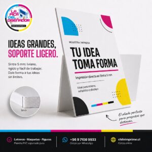 Sintra 5mm Laminada Impresa — Figuras, Letreros y Mascotas Brillantes — Impresión de Figuras Recortadas en Sintra y Foam ChileImprime