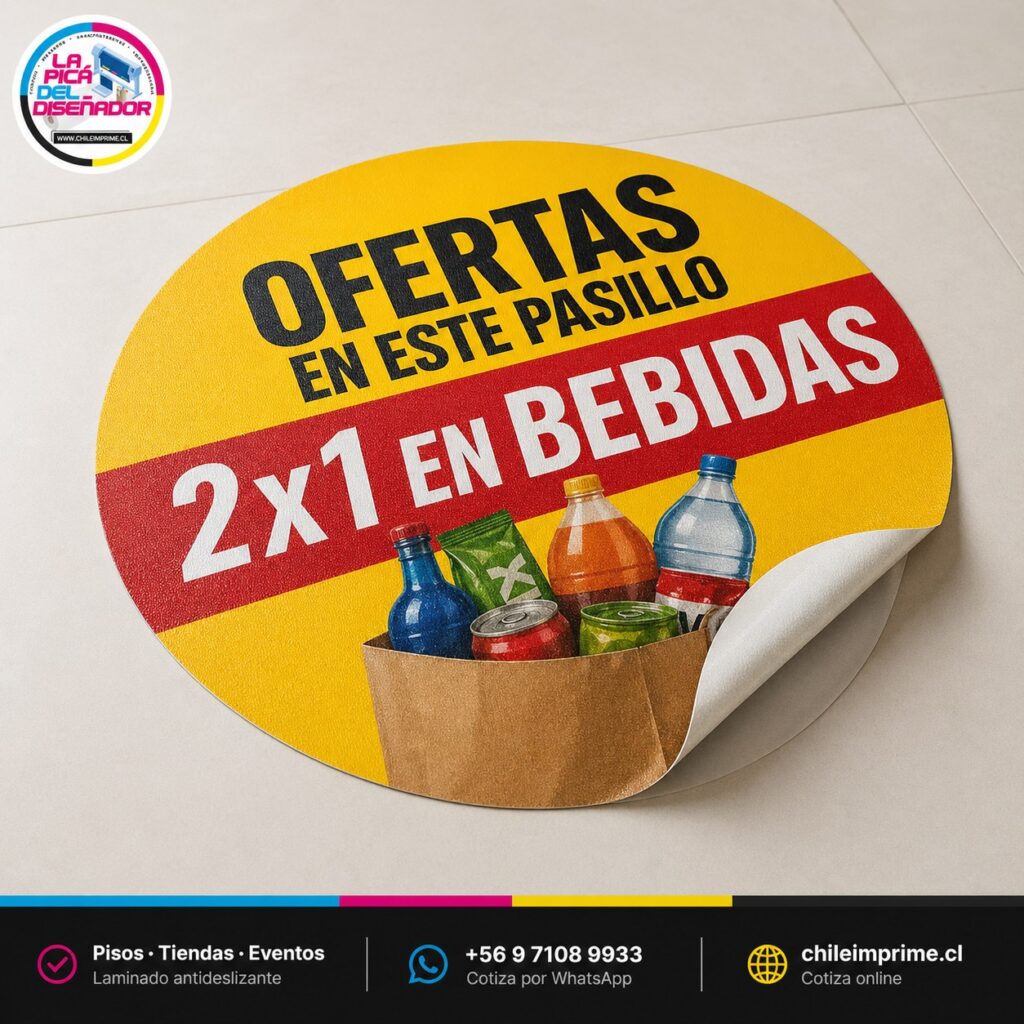 Floor Graphic Adhesivo Antideslizante para Piso — Tiendas y Eventos