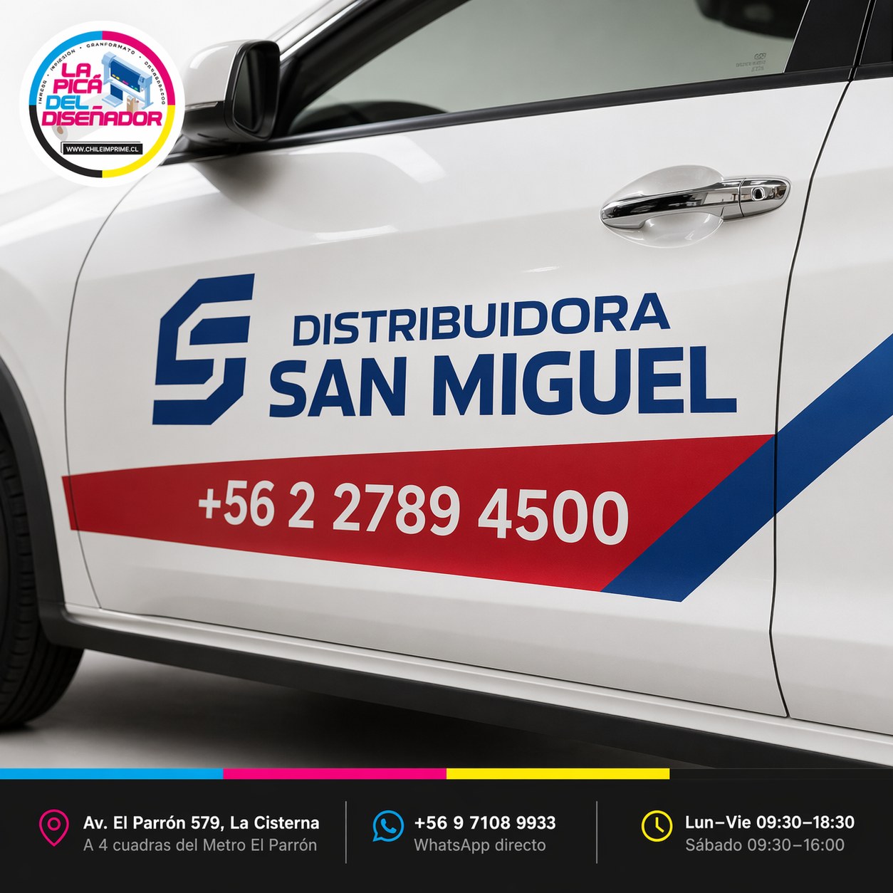 Laminado Protector para Rotulación Semi Curvas — Vehicular Brillante - La Imprenta más económica en Santiago - Metro El Parrón | La Pica del Diseñador